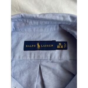 Ralph Lauren Classic Fit Oxford Button Down Shirt Men Blue Polo Player Logo